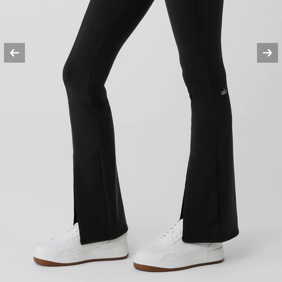 ALO Flutter High Waist Leggings M Black Slit - Picture 2 of 4